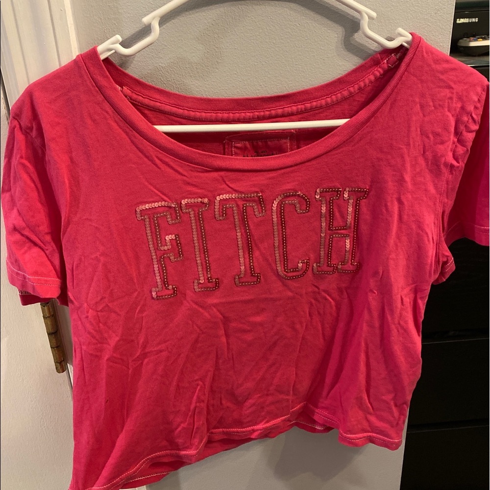 Abercrombie and fitch size large pink loose Cropped T Shirt